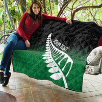 Green Silver Fern Spirit Taniko Tukutuku Personalised Quilt LT9 - Polynesian Pride