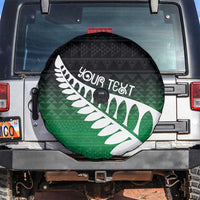 Green Silver Fern Spirit Taniko Tukutuku Personalised Spare Tire Cover LT9 Green - Polynesian Pride