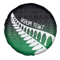 Green Silver Fern Spirit Taniko Tukutuku Personalised Spare Tire Cover LT9 - Polynesian Pride