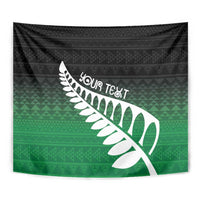 Green Silver Fern Spirit Taniko Tukutuku Personalised Tapestry