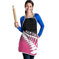 Pink Silver Fern Spirit Taniko Tukutuku Personalised Apron - Polynesian Pride