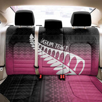 Pink Silver Fern Spirit Taniko Tukutuku Personalised Back Car Seat Cover LT9 - Polynesian Pride