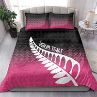Pink Silver Fern Spirit Taniko Tukutuku Personalised Bedding Set