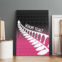Pink Silver Fern Spirit Taniko Tukutuku Personalised Canvas Wall Art