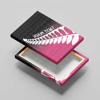 Pink Silver Fern Spirit Taniko Tukutuku Personalised Canvas Wall Art