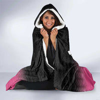 Pink Silver Fern Spirit Taniko Tukutuku Personalised Hooded Blanket