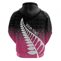 Pink Silver Fern Spirit Taniko Tukutuku Personalised Hoodie