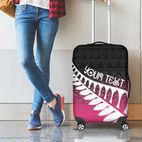 Pink Silver Fern Spirit Taniko Tukutuku Personalised Luggage Cover LT9 - Polynesian Pride