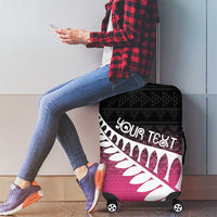 Pink Silver Fern Spirit Taniko Tukutuku Personalised Luggage Cover LT9 - Polynesian Pride