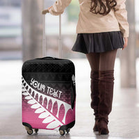 Pink Silver Fern Spirit Taniko Tukutuku Personalised Luggage Cover LT9 - Polynesian Pride