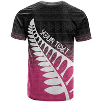 Pink Silver Fern Spirit Taniko Tukutuku Personalised T Shirt