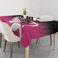 Pink Silver Fern Spirit Taniko Tukutuku Personalised Tablecloth