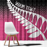 Pink Silver Fern Spirit Taniko Tukutuku Personalised Window Curtain