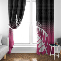 Pink Silver Fern Spirit Taniko Tukutuku Personalised Window Curtain