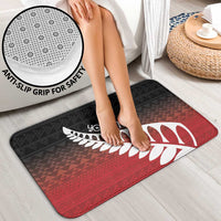 Red Silver Fern Spirit Taniko Tukutuku Personalised Bathroom Set - Polynesian Pride