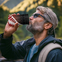 Red Silver Fern Spirit Taniko Tukutuku Personalised 4 in 1 Can Cooler Tumbler