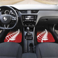 Red Silver Fern Spirit Taniko Tukutuku Personalised Car Mats