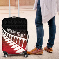 Red Silver Fern Spirit Taniko Tukutuku Personalised Luggage Cover LT9 Red - Polynesian Pride