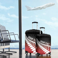Red Silver Fern Spirit Taniko Tukutuku Personalised Luggage Cover LT9 - Polynesian Pride