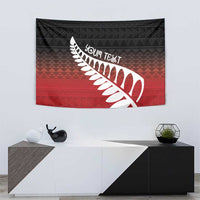 Red Silver Fern Spirit Taniko Tukutuku Personalised Tapestry