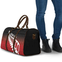 Red Silver Fern Spirit Taniko Tukutuku Personalised Travel Bag - Polynesian Pride