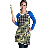 Aloha Puakenikeni Anthurium Pikake Lei Apron Black Hawaiian Palaka Pattern