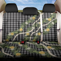 Aloha Puakenikeni Anthurium Pikake Lei Back Car Seat Cover Black Hawaiian Palaka Pattern