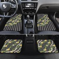 Aloha Puakenikeni Anthurium Pikake Lei Car Mats Black Hawaiian Palaka Pattern