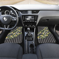Aloha Puakenikeni Anthurium Pikake Lei Car Mats Black Hawaiian Palaka Pattern
