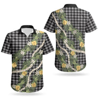 Aloha Puakenikeni Anthurium Pikake Lei Couples Matching Off The Shoulder Long Sleeve Dress and Hawaiian Shirt Black Hawaiian Palaka Pattern LT9 - Polynesian Pride