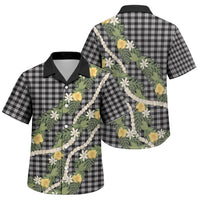 Aloha Puakenikeni Anthurium Pikake Lei Family Matching Off The Shoulder Long Sleeve Dress and Hawaiian Shirt Black Hawaiian Palaka Pattern LT9 Son's Shirt Black - Polynesian Pride
