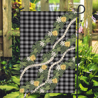 Aloha Puakenikeni Anthurium Pikake Lei Garden Flag Black Hawaiian Palaka Pattern