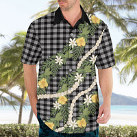 Aloha Puakenikeni Anthurium Pikake Lei Hawaiian Shirt Black Hawaiian Palaka Pattern