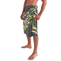 Aloha Puakenikeni Anthurium Pikake Lei Lavalava Black Hawaiian Palaka Pattern