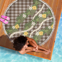 Aloha Puakenikeni Anthurium Pikake Lei Beach Blanket Chocolate Hawaiian Palaka Pattern