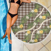 Aloha Puakenikeni Anthurium Pikake Lei Beach Blanket Chocolate Hawaiian Palaka Pattern