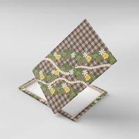 Aloha Puakenikeni Anthurium Pikake Lei Canvas Wall Art Chocolate Hawaiian Palaka Pattern