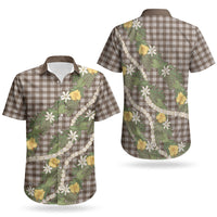 Aloha Puakenikeni Anthurium Pikake Lei Couples Matching Mermaid Dress and Hawaiian Shirt Chocolate Hawaiian Palaka Pattern LT9 - Polynesian Pride