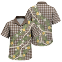 Aloha Puakenikeni Anthurium Pikake Lei Family Matching Mermaid Dress and Hawaiian Shirt Chocolate Hawaiian Palaka Pattern LT9 Son's Shirt Chocolate - Polynesian Pride