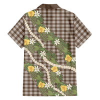 Aloha Puakenikeni Anthurium Pikake Lei Hawaiian Shirt Chocolate Hawaiian Palaka Pattern