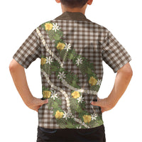 Aloha Puakenikeni Anthurium Pikake Lei Hawaiian Shirt Chocolate Hawaiian Palaka Pattern