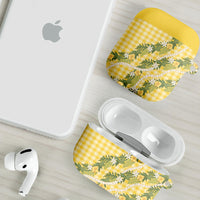 Aloha Puakenikeni Anthurium Pikake Lei AirPods Case Gold Hawaiian Palaka Pattern