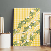 Aloha Puakenikeni Anthurium Pikake Lei Canvas Wall Art Gold Hawaiian Palaka Pattern