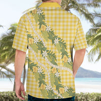 Aloha Puakenikeni Anthurium Pikake Lei Hawaiian Shirt Gold Hawaiian Palaka Pattern