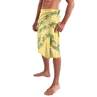 Aloha Puakenikeni Anthurium Pikake Lei Lavalava Gold Hawaiian Palaka Pattern