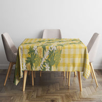 Aloha Puakenikeni Anthurium Pikake Lei Tablecloth Gold Hawaiian Palaka Pattern