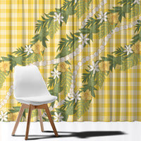 Aloha Puakenikeni Anthurium Pikake Lei Window Curtain Gold Hawaiian Palaka Pattern