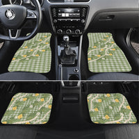 Aloha Puakenikeni Anthurium Pikake Lei Car Mats Green Hawaiian Palaka Pattern
