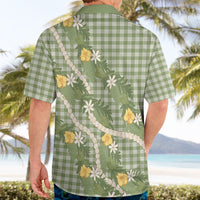 Aloha Puakenikeni Anthurium Pikake Lei Hawaiian Shirt Green Hawaiian Palaka Pattern LT9 - Polynesian Pride