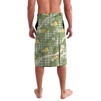 Aloha Puakenikeni Anthurium Pikake Lei Lavalava Green Hawaiian Palaka Pattern